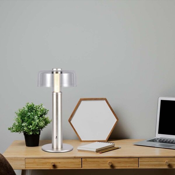 LED Stmívatelná dobíjecí stolní lampa LED/1W/5V 3000K 1800 mAh zlatá