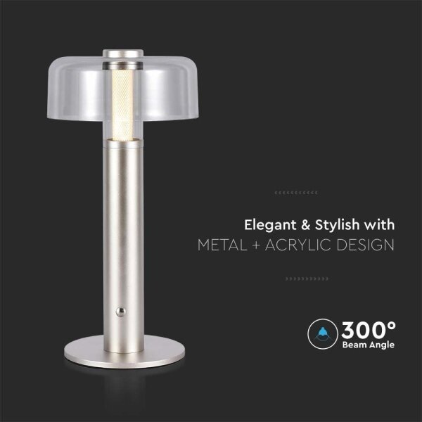 LED Stmívatelná dobíjecí stolní lampa LED/1W/5V 3000K 1800 mAh zlatá