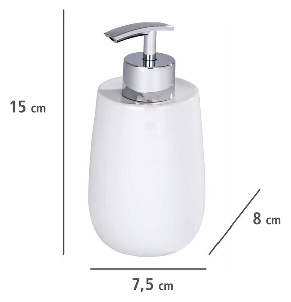 Dávkovač mýdla MALTA WHITE, keramický, 290 ml, bílý, WENKO