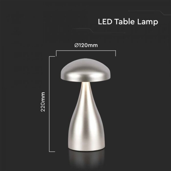 LED Stmívatelná dobíjecí stolní lampa LED/1W/5V 3000-6000K 1800 mAh stříbrná