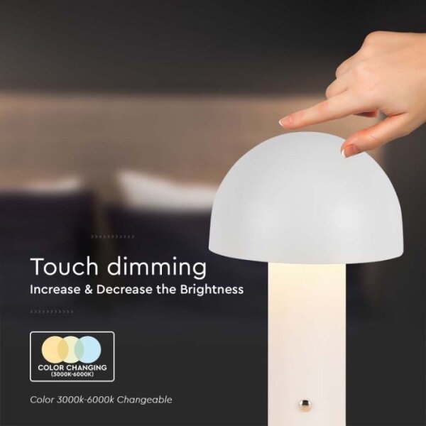 LED Stmívatelná dobíjecí stolní lampa LED/1W/5V 3000-6000K 1800 mAh bílá