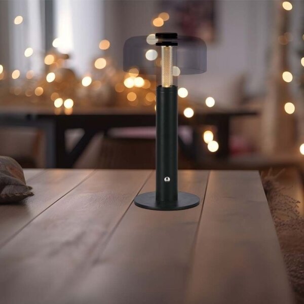 LED Stmívatelná dobíjecí stolní lampa LED/1W/5V 3000K 1800 mAh černá
