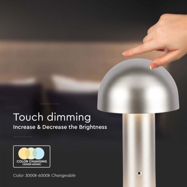LED Stmívatelná dobíjecí stolní lampa LED/1W/5V 3000-6000K 1800 mAh zlatá