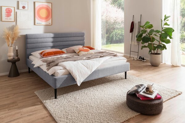 ČALOUNĚNÁ POSTEL, 180/200 cm, šedá MID.YOU - Manželské postele, Online Only