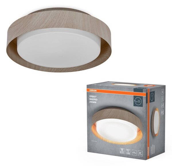 LED stropní svítidlo dřevěné E27 ORBIS MADRID 290 mm OSRAM