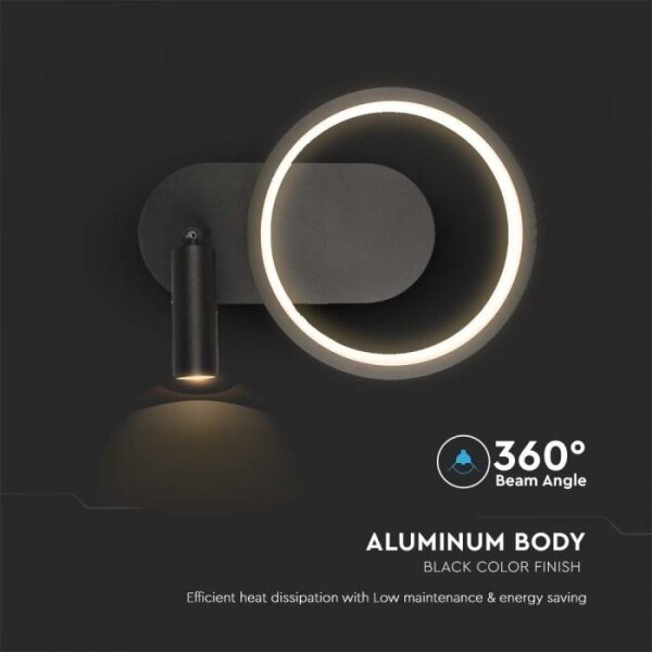 LED Nástěnné svítidlo LED/14W/230V 4000K černá