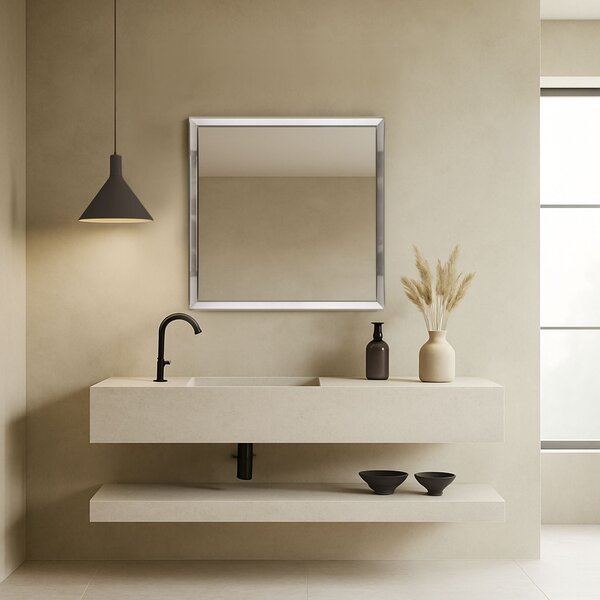 Ars Longa Helsinki zrcadlo 75.2x75.2 cm čtvercový nikl HELSINKI7070-N