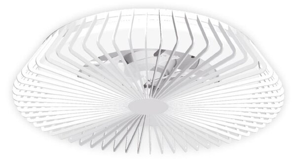 Stropní ventilátor Himalaya s LED osvětlením, ovládání přes aplikaci a dálkové Mantra Iluminación, Himalaya, stmívatelné, Bílá, Obývací pokoj, Kov, Moderní