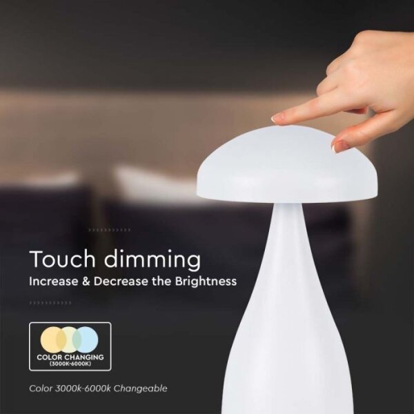 LED Stmívatelná dobíjecí stolní lampa LED/1W/5V 3000-6000K 1800 mAh bílá
