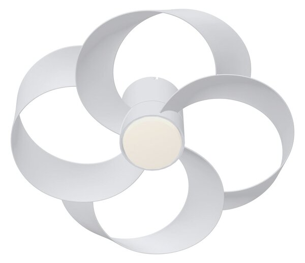 LED stropní ventilátor Rose, bílý, tichý stejnosměrný motor, CCT – Mantra Mantra Iluminación, Rose, stmívatelné, Bílá, Obývací pokoj, Plast, Moderní