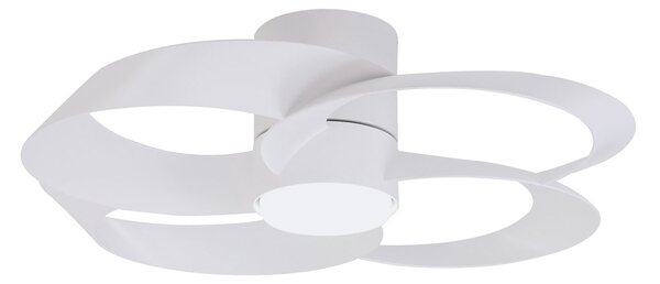 LED stropní ventilátor Rose, bílý, tichý stejnosměrný motor, CCT – Mantra Mantra Iluminación, Rose, stmívatelné, Bílá, Obývací pokoj, Plast, Moderní