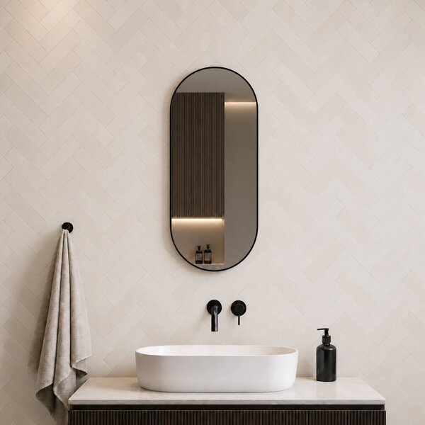 Baltica Design Aluma zrcadlo 50x100 cm oválný černá 5904107933610
