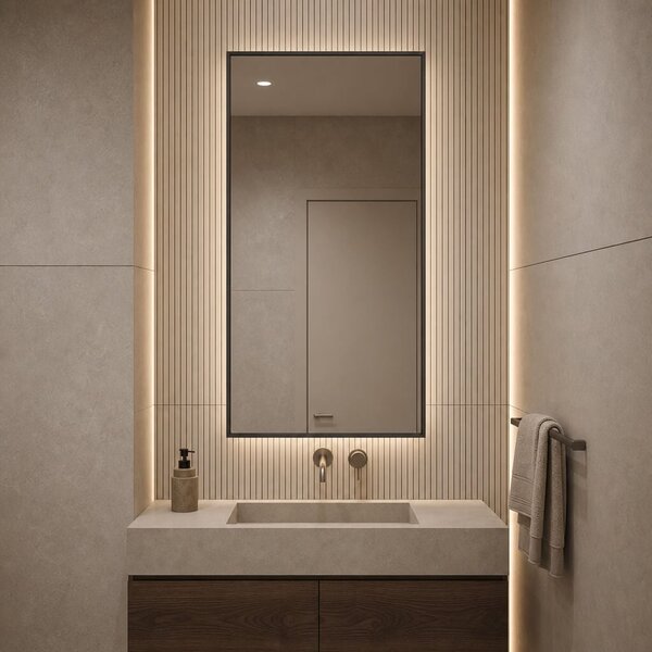 Baltica Design Aluma zrcadlo 50x70 cm obdélníkový s osvětlením černá 5904107934198