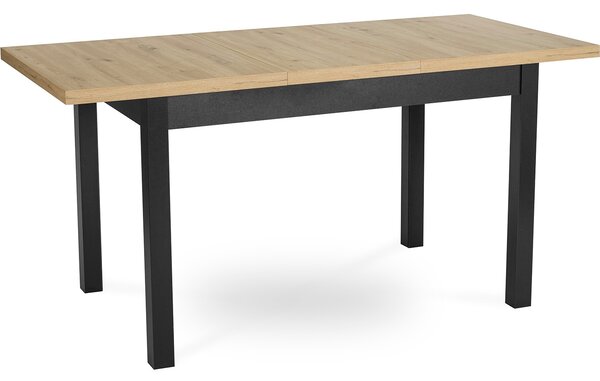 JAKS Rozkládací stůl Skubi 120-160 cm dub Riviera černé nohy