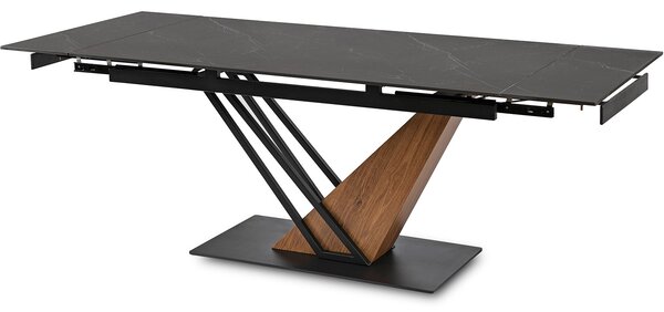 JAKS Rozkládací stůl Rex 160 - 200 cm ořech černý mramor