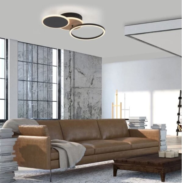 Leuchten Direkt 14116-78 -LED Stropní svítidlo SEVENT LED/25,5W/230V černá/hnědá