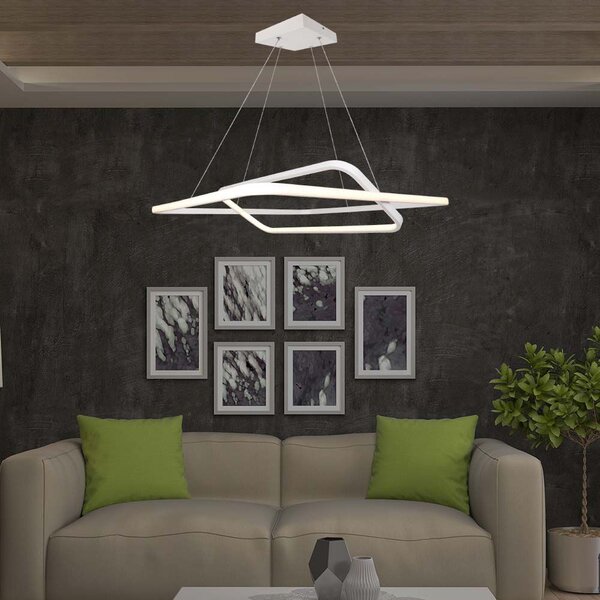 LED Solution Bílé závěsné LED svítidlo designové 60cm 48W stmívatelné Barva světla: Denní bílá 14989