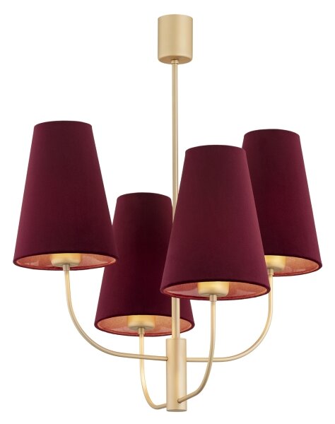Argon 1827 - Lustr na tyči SAFIANO 4xE27/15W/230V vínová