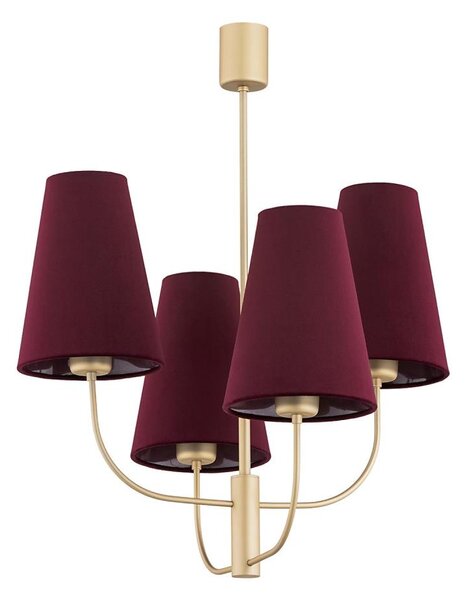 Argon 1827 - Lustr na tyči SAFIANO 4xE27/15W/230V vínová