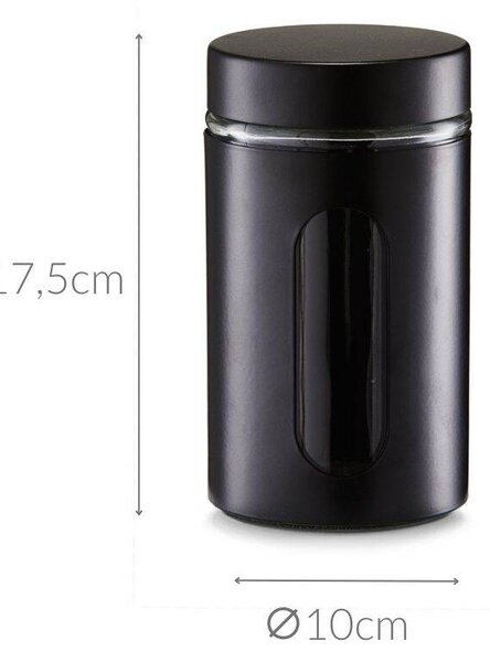 Dóza na sypké potraviny, 900 ml, černá, ZELLER