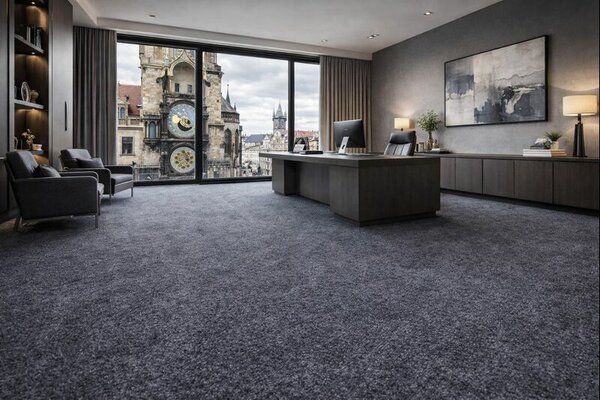 Vopi, Metrážový koberec Apollo Soft antra - neúčtujeme odřezky z role, na míru, šíře 2m,3m,4m, šedá, ab (mřížka), ložnice