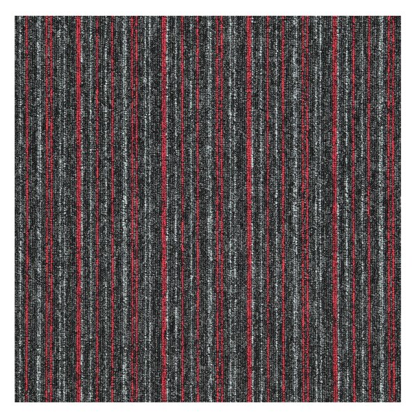 Balta, Kobercový čtverec Sonar Lines 4520 červenočerný 50 x 50 cm, chodba / předsíň