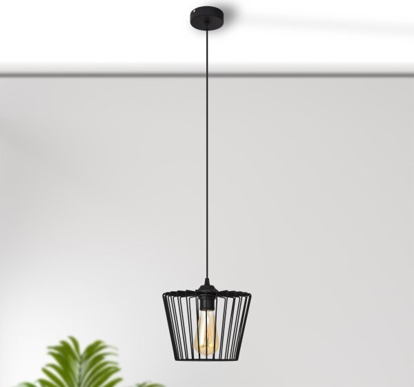 Lustr na lanku TORRI 1xE27/15W/230V pr. 23 cm černá