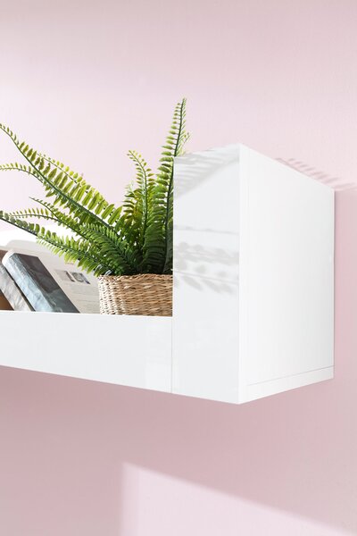 Obývací stěna BERGEN D | 4 díly | 320 cm | bílá mat/bílá lesk
