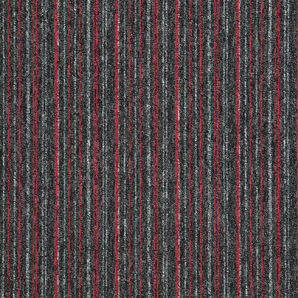 Balta, Kobercový čtverec Sonar Lines 4520 červenočerný 50 x 50 cm, chodba / předsíň