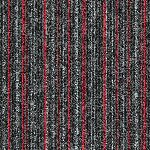Balta, Kobercový čtverec Sonar Lines 4520 červenočerný 50 x 50 cm, chodba / předsíň