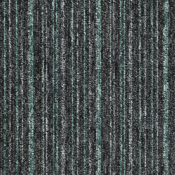 Balta, Kobercový čtverec Sonar Lines 4577 zelenočerný 50 x 50 cm, chodba / předsíň