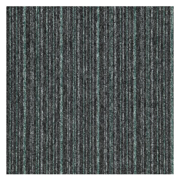 Balta, Kobercový čtverec Sonar Lines 4577 zelenočerný 50 x 50 cm, chodba / předsíň