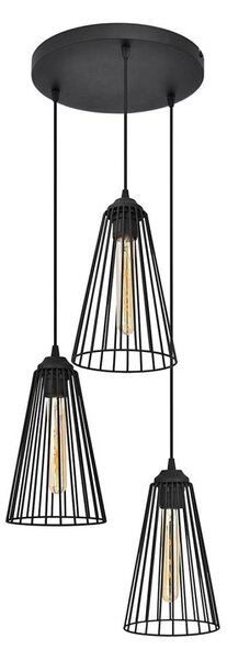 Lustr na lanku TORRI 3xE27/15W/230V černá