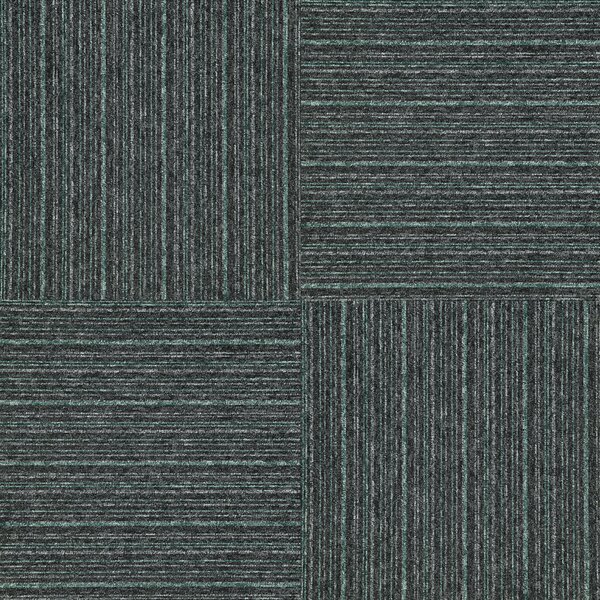 Balta, Kobercový čtverec Sonar Lines 4577 zelenočerný 50 x 50 cm, chodba / předsíň