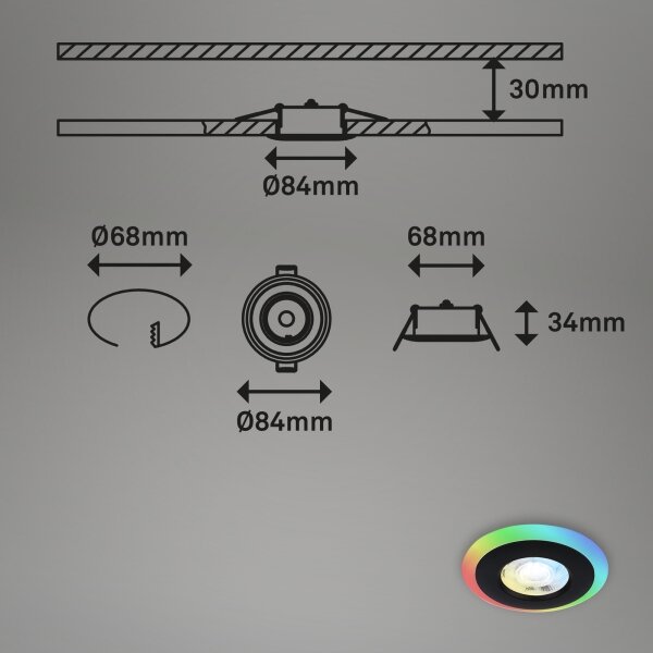 Briloner - SADA 3x LED RGBW Stmívatelné koupelnové svítidlo LED/5W/230V IP44+ DO
