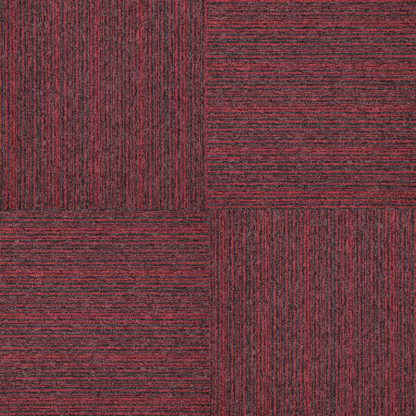 Balta, Kobercový čtverec Sonar Lines 4120 červený 50 x 50 cm, chodba / předsíň