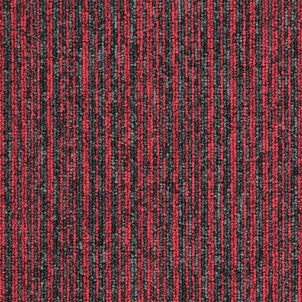 Balta, Kobercový čtverec Sonar Lines 4120 červený 50 x 50 cm, chodba / předsíň