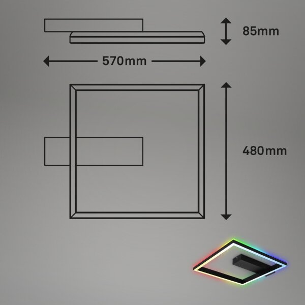 Brilo - LED RGBW Stmívatelný přisazený lustr FRAME LED/18W/230V 2700-6500K+ DO