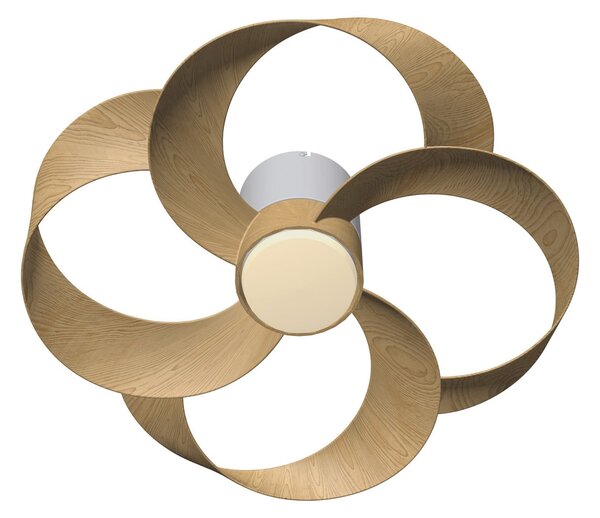 LED stropní ventilátor Rose, dřevěný, tichý DC motor, CCT – Mantra Mantra Iluminación, Rose, stmívatelné, Dřevo, Obývací pokoj, Plast, Moderní