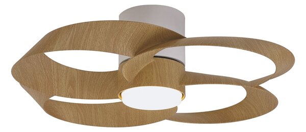 LED stropní ventilátor Rose, dřevěný, tichý DC motor, CCT – Mantra Mantra Iluminación, Rose, stmívatelné, Dřevo, Obývací pokoj, Plast, Moderní