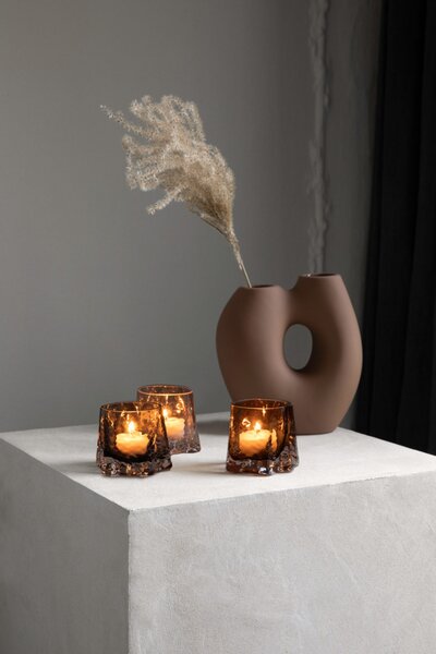 Skleněný svícen Gry Cognac COOEE Design