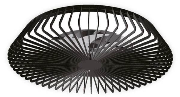 Inteligentní stropní ventilátor Himalaya s LED osvětlením, černý, DC, tichý – Mantra Iluminación, Himalaya, stmívatelné, Černá, Obývací pokoj, Kov, Moderní
