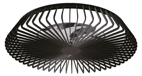 Inteligentní stropní ventilátor Himalaya s LED osvětlením, černý, DC, tichý – Mantra Iluminación, Himalaya, stmívatelné, Černá, Obývací pokoj, Kov, Moderní