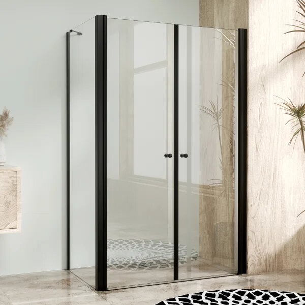 BETA COMBI Black 80x80 Clear Čtvercový sprchový kout bez vaničky