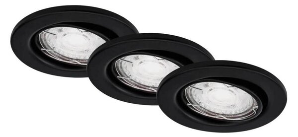Brilo - SADA 3x LED Koupelnové podhledové svítidlo 1xGU10/5W/230V IP23 černá