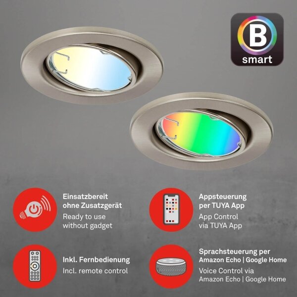 Brilo - SADA 3x LED RGBW Stmívatelné koupelnové svítidlo GU10/4,9W/230V Tuya+ DO