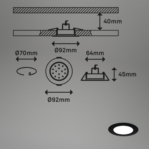 Briloner - SADA 3x LED Stmívatelné koupelnové svítidlo LED/4,8W/230V IP65