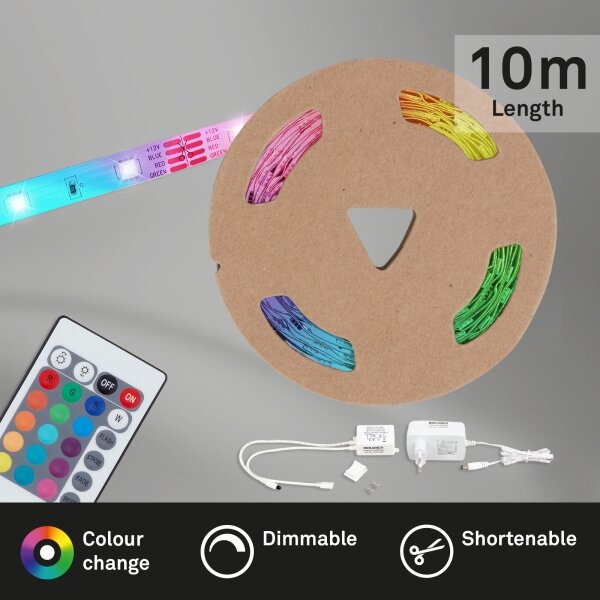 Brilo - LED RGB Stmívatelný pásek 11,5m LED/24W/230V + DO