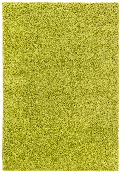 Makro Abra Kusový koberec shaggy TOKYO 6365A Jednobarevný světle zelený Rozměr: 80x200 cm