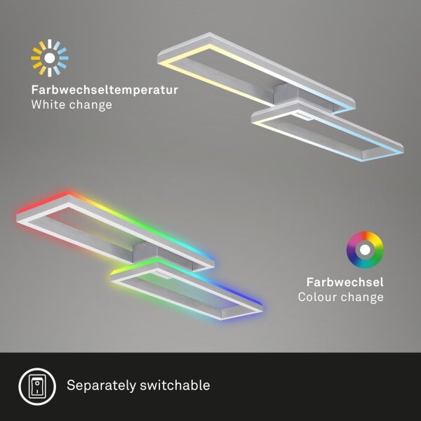 Brilo - LED RGBW Stmívatelný přisazený lustr FRAME 2xLED/21W/230V 2700-6500K+ DO